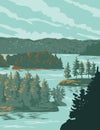 Thousand Islands National Park on the Saint Lawrence River Canada WPA Poster Art