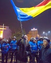 Thousand people marched through the Romanian capital on Wednesday night to protest the government`s plan to pardon thousands of p Royalty Free Stock Photo