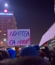 Thousand people marched through the Romanian capital on Wednesday night to protest the government`s plan to pardon thousands of pr Royalty Free Stock Photo