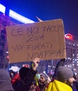 Thousand people marched through the Romanian capital on Wednesday night to protest the government`s plan to pardon thousands of pr Royalty Free Stock Photo