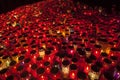 Thousands of Candles illuminating a cemetery during All Saint's Day