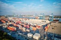 Thousands of Cargo Containers Sitting at Port