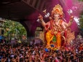 Thousands of devotees bid adieu to tallest Lord Ganesha with colors in Mumbai during Ganesh Visarjan which marks the end of the