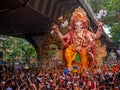 Thousands of devotees bid adieu to tallest Lord Ganesha with colors in Mumbai during Ganesh Visarjan which marks the end of the