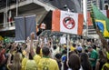 Thousands Gather for an Anti-Corruption Protest in Sao Paulo, Br Royalty Free Stock Photo