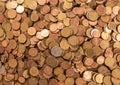 Thousands of golden, silver and copper coins Royalty Free Stock Photo