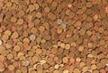 Thousands of golden, silver and copper coins Royalty Free Stock Photo