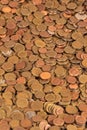 Thousands of golden, silver and copper coins Royalty Free Stock Photo