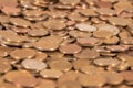 Thousands of golden, silver and copper coins Royalty Free Stock Photo