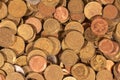 Thousands of golden, silver and copper coins Royalty Free Stock Photo