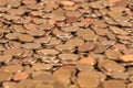 Thousands of golden, silver and copper coins Royalty Free Stock Photo