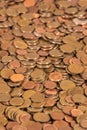 Thousands of golden, silver and copper coins Royalty Free Stock Photo