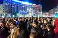 Thousands of people protest in Bucharest Royalty Free Stock Photo