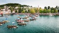 Thousands of spectators watching the start of the traditional boat marathon in Metkovic, Croatia Royalty Free Stock Photo