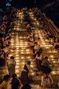 Thousands of votive candles during the Festival of Lights