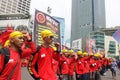 Thousands of workers marched Labor Day in Jakarta