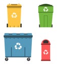Thrash and recycling can. Garbage container set. Royalty Free Stock Photo