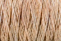 Thread in clew close up picture. Twine. Top view. Copy space Royalty Free Stock Photo