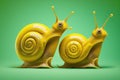 Illustration of green snails, Green snails are a type of snail that have a green coloration.