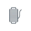 thread icon vector from fashion concept. Thin line illustration of thread editable stroke. thread linear sign for use on web and Royalty Free Stock Photo