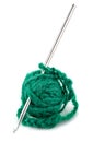 Thread and knitting needle for crocheting