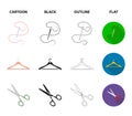 Thread, reel, hanger, needle, scissors.Atelier set collection icons in cartoon,black,outline,flat style vector symbol Royalty Free Stock Photo