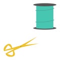 Thread and scissors vector illustration. Royalty Free Stock Photo