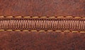 Thread seam on leather Royalty Free Stock Photo