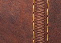Thread seam on leather Royalty Free Stock Photo