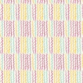 Thread seamless pattern. Colorful texture background. Wavy stripes pattern in pink and yellow colors