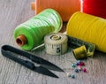 Thread sewing scissors Royalty Free Stock Photo