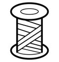 Thread Spool Isolated Vector Icon for Sewing and Tailoring