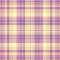 Thread textile pattern background, post check fabric vector. Cell plaid texture tartan seamless in pink and orange colors Royalty Free Stock Photo