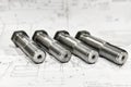 Threaded bolts in technical drawings after turning