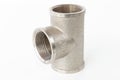 threaded bronze tee for pipe connection, T-coupling for pipe Royalty Free Stock Photo