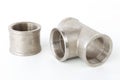 threaded bronze tee for pipe connection, T-coupling for pipe Royalty Free Stock Photo