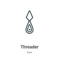 Threader outline vector icon. Thin line black threader icon, flat vector simple element illustration from editable sew concept Royalty Free Stock Photo