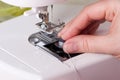 Threading a Sewing Machine Royalty Free Stock Photo