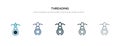 Threading icon in different style vector illustration. two colored and black threading vector icons designed in filled, outline,