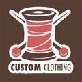 Custom clothing shop icon threads coil and needles