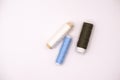 threads in different colours on white background - hand works Royalty Free Stock Photo
