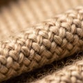 Threads and frayed edges suggest handcrafted workmanship, giving a rustic and Royalty Free Stock Photo
