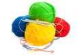 Threads and hook for knitting Royalty Free Stock Photo