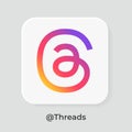 Threads icon with modern white color, modern Threads icon, Twitter alternative, Threads app icon, Threads icon, Threads logo