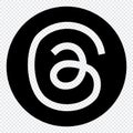 Threads mobile app icon. Threads app icon logo. Threads social media platform logo icon. Social media icon