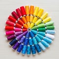 Threads are neatly aligned by color, creating a gradient effect that Royalty Free Stock Photo