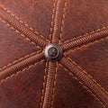 Threads seam on leather Royalty Free Stock Photo