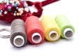 threads for sewing on a white background Royalty Free Stock Photo
