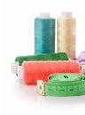 Threads and tape measure tools for fancywork Royalty Free Stock Photo