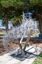 Thready Metal Sculpture: Sculptures by the Sea Royalty Free Stock Photo